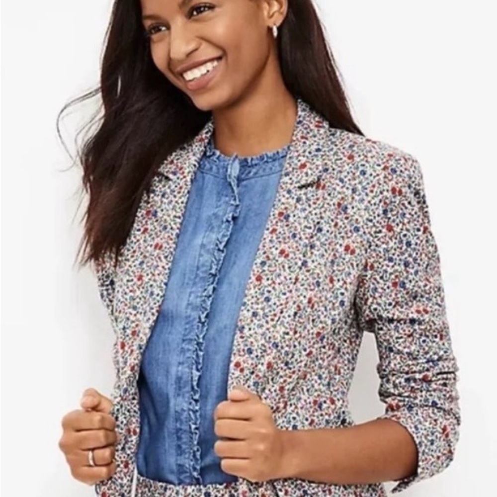 LOFT cotton modernFloral Blazer - Picture 2 of 13
